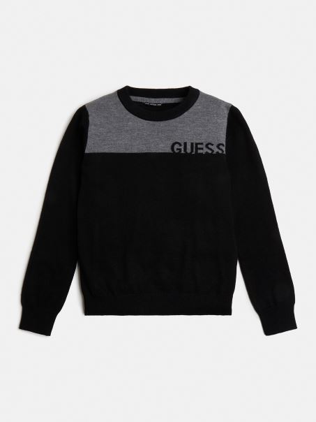 Pulover Din Amestec De Lana Guess Negru