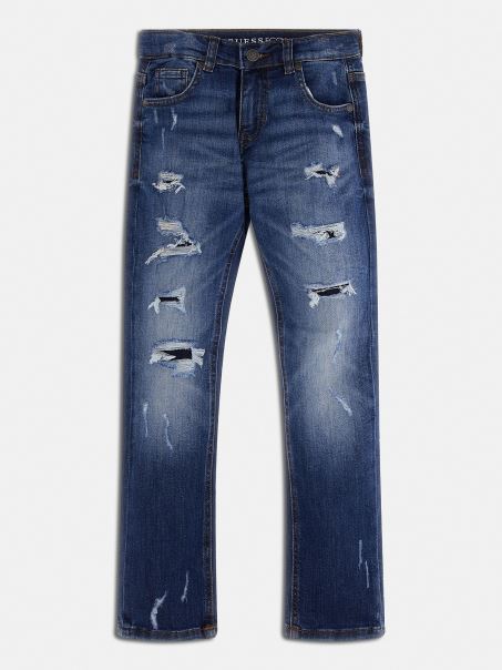 Pantalon Denim Albastru Slim Fit Guess Fashion