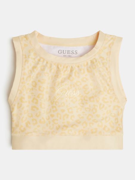 Guess All Over Print Sutien Activ Galben