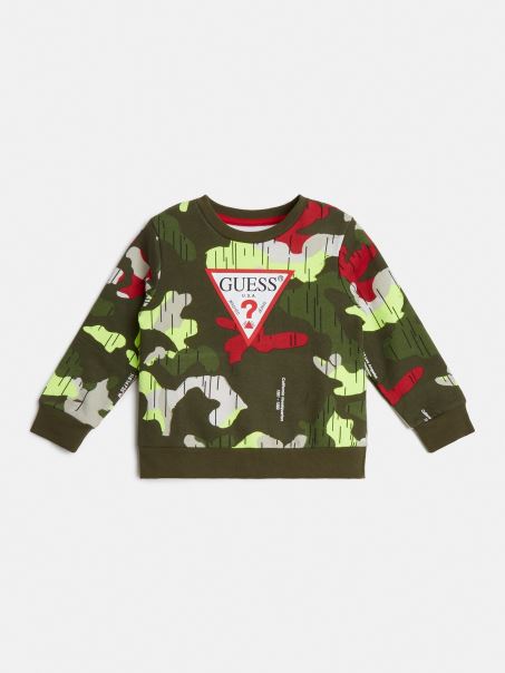 Hanorac Verde Multi Guess Cu Imprimeu Peste Tot