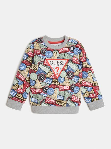 Model Multicolor Peste Tot Hanorac Imprimat Guess