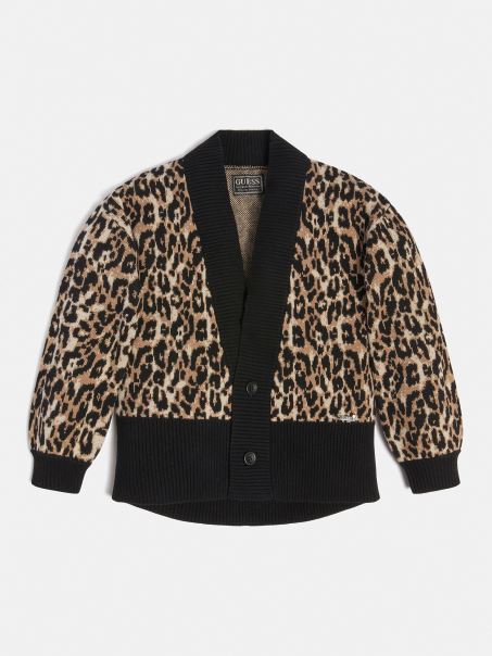 Cardigan Cu Imprimeu Animalier Guess