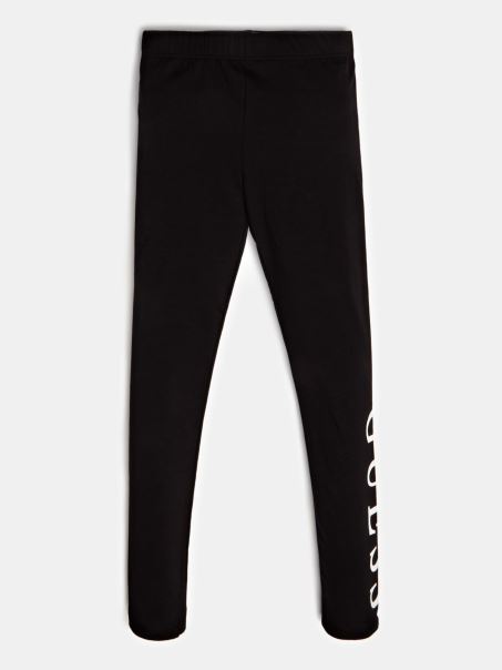Guess Legging Negru Cu Logo în Față