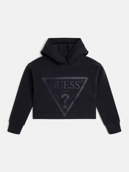 Hanorac Activ Guess Triangle Logo Gri închis