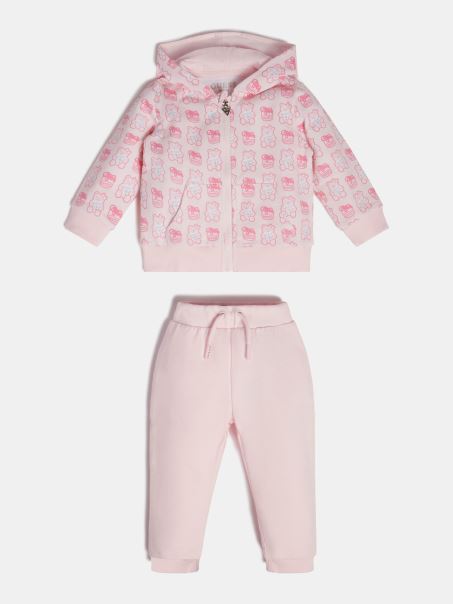 Hanorac Hanorac și Pantaloni Set Guess Pink
