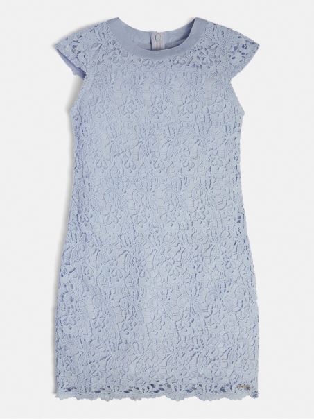 Rochie Cu Inserție Din Dantelă Guess Albastru Deschis
