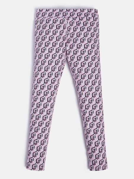 Guess Leggings Multi-roz Cu Logo Peste Tot