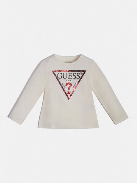 Tricou Cu Logo Triunghi Alb Guess