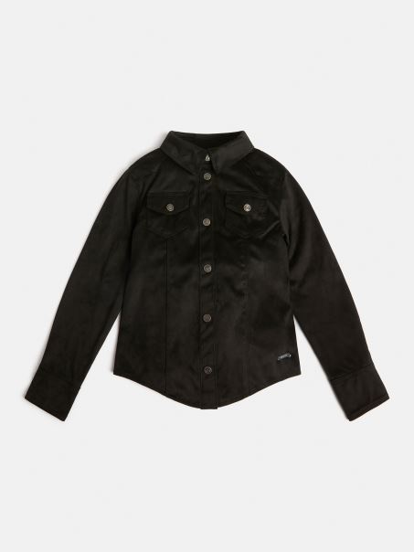 Camasa Din Piele Intoarsa Artificiala Guess Neagra