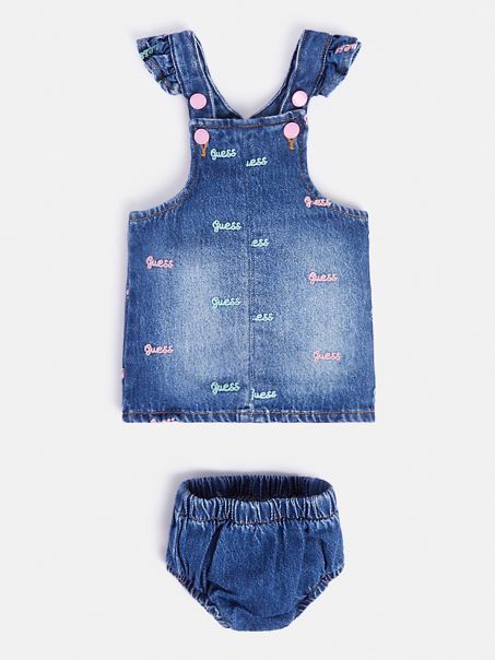 Set Rochie și Chiloți Din Denim Guess Blue