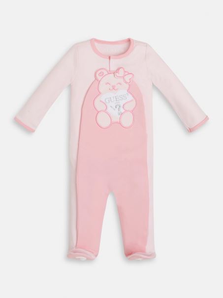 Plasture Cu Logo-ul Frontal Salopetă Guess Roz