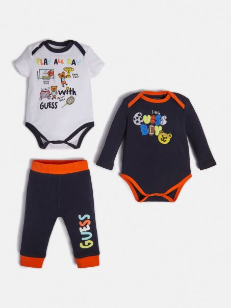 Set Pantalon și 2 Body Alb Multi Guess
