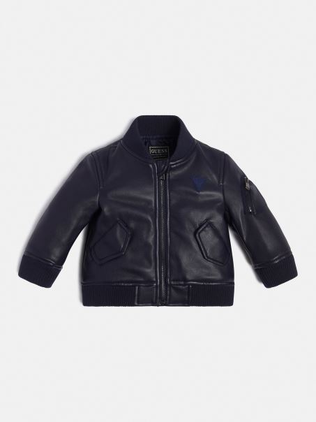 Bomber Din Piele Artificială Guess Blue