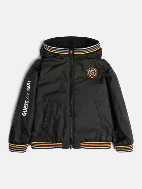 Jacket Negru Cu Logo Guess Lateral