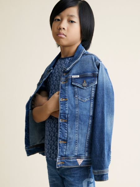 Jacheta Denim Guess Regular Fit Albastru