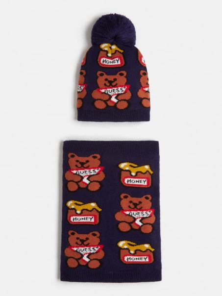 Set De Pălărie și încălzire Gât Albastru Multi Guess