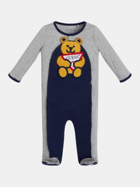 Salopetă Guess Cu Plasture Gri în Față