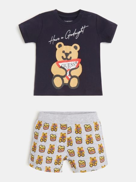 Set De Tricou și Pantaloni Scurți Guess Albastru