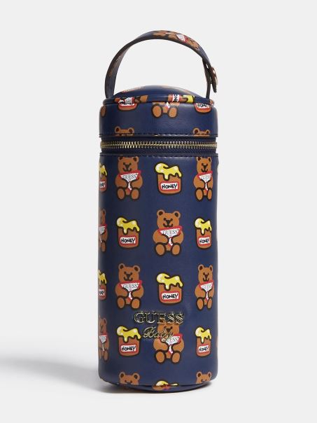 Guess Husa Suport Biberon Nou Nascut Albastru Multi