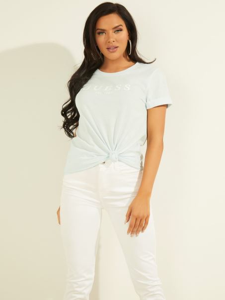 Tricou Cu Logo Guess Albastru Deschis