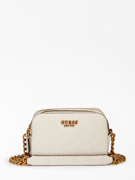 Geantă Noelle Mini Crossbody Crem Guess