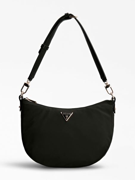 Guess Black Eco Gemma Hobo Bag Mâner Detașabil