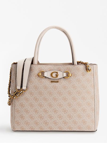 Cream Izzy 4g Logo Geantă Maxi Guess
