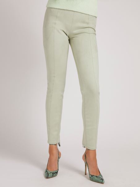 Jambiere Din Piele Intoarsa Artificiala Verde Guess