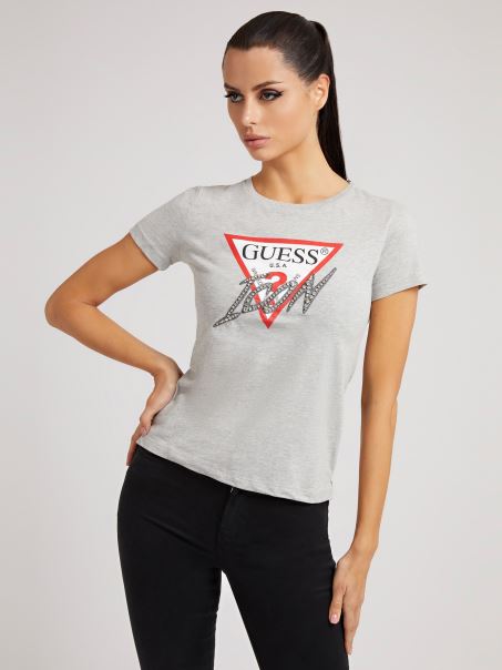 Tricou Cu Logo Icon Gri Guess