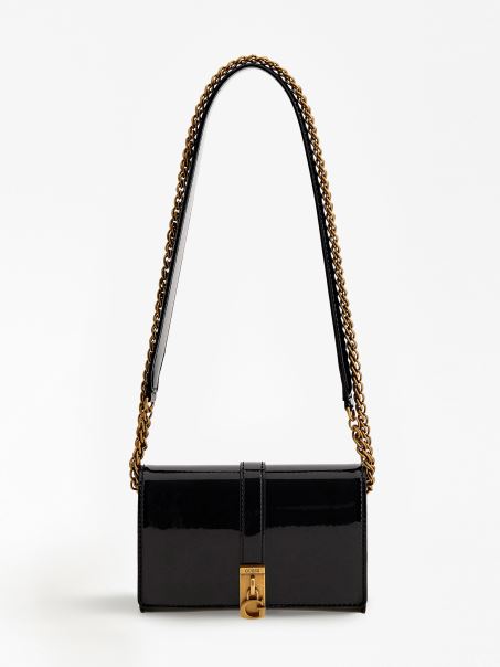 Geantă Neagră Mini Cu Patent Virtuală Guess