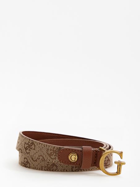 Curea Cu Logo Maro Aviana 4g Guess