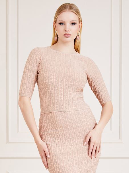 Pulover Bej Guess Marciano Jacquard