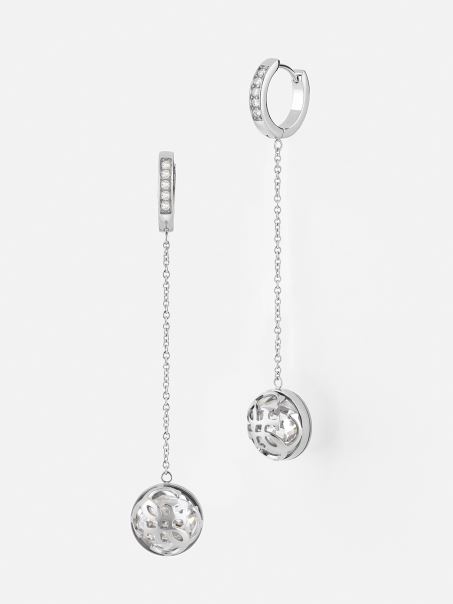 Cercei Argintii Guess 4g Logo Boule'