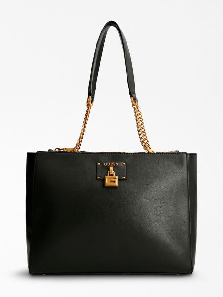 Cumpărător De Centru Negru Cu Lanțuri Guess
