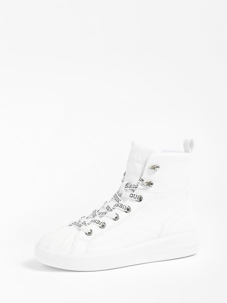 Adidași Albi Ramsi înalți Guess