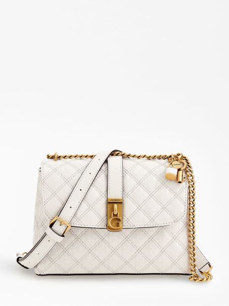 Geantă Crossbody Gaia 4g Logo Guess White