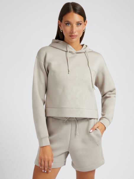 Hanorac Guess Cu Logo Bej în Față