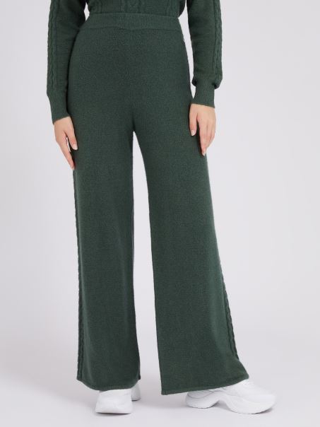 Guess Cabluri Pulover Picior Lat Pantalon Verde