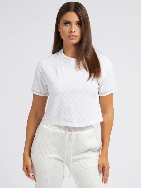 Tricou Alb Cu Logo Guess All Over