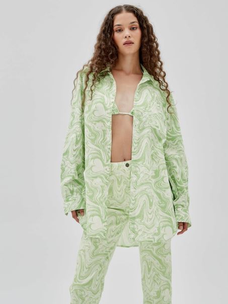 Guess All Over Imprimeu Camasa Verde Multi