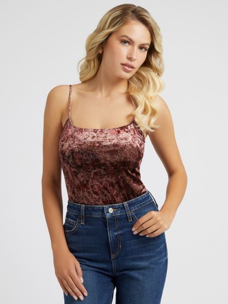 Corp Cu Imprimeu Floral Guess Catifea Violet