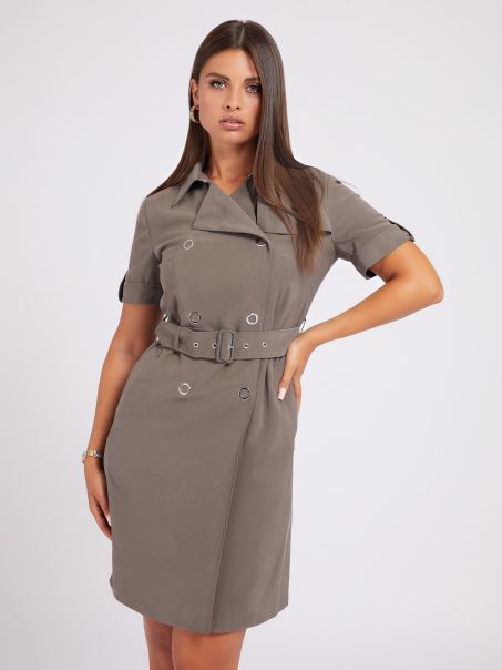 Guess Rochie Dublu-breasted Verde