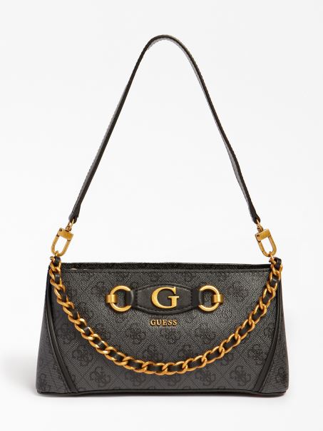 Geantă De Umăr Cu Logo Izzy 4g Gri Guess