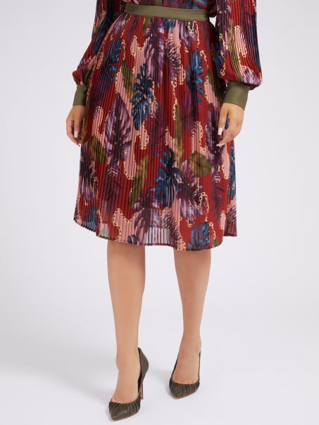 Peste Tot Imprimeu Fusta Plisata Guess Fantezie Florala