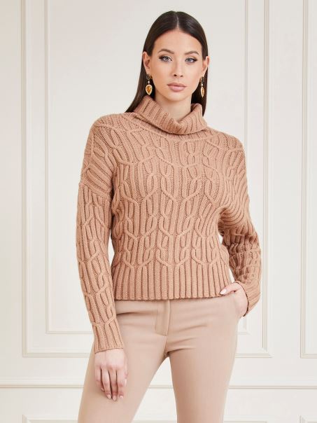 Bej Marciano Cabluri Pulover Guess