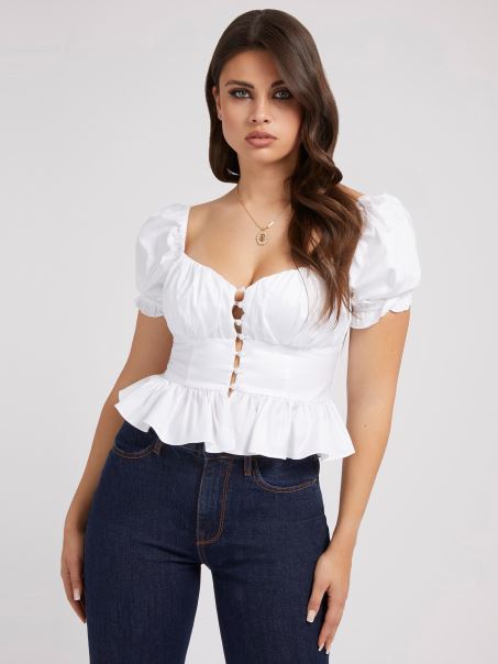 Top Poplin Alb Ghici