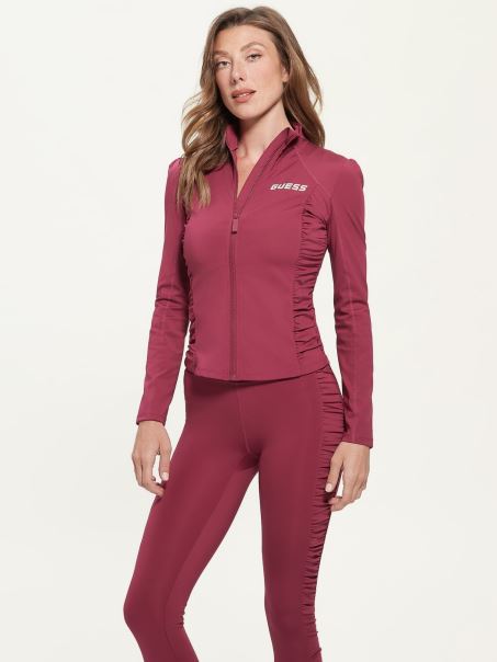 Guess Detalii Drapat Violet Active Top