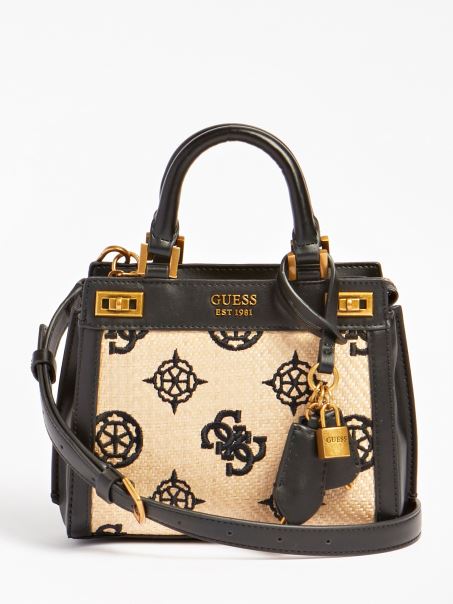 Katey 4g Bujor Logo Geantă Neagră Multi Guess