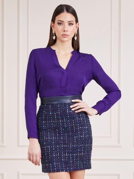 Bluză De Mătase Marciano Guess Violet