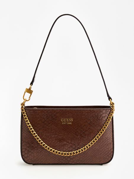 Geanta De Umar Katey Cu Imprimeu Piton Maro Guess